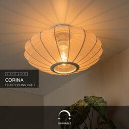 Lucide Corina - Flush Ceiling Light - 40 Cm - 1Xe27 - Cream - thumbnail 2