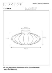 Lucide Corina - Flush Ceiling Light - 40 Cm - 1Xe27 - Cream - thumbnail 6