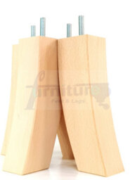 L&F 4X Replacement Furniture Legs Solid Wood Feet 185mm Height Sofas Chairs Settee Cabinets M8(8mm) Tsp2022 (Raw) - thumbnail 6