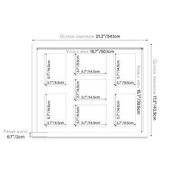 20X16 Inch 7 Opening Photo Collage Frame, Display Seven 6X4 Inch Photos, Multi Aperture Family Picture Frame, White - thumbnail 4