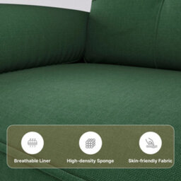 Bealife 2-Seater Sofa With Armrest And Side Pocket, Modern Fabric, 145 X 77 X 77 Cm - thumbnail 8
