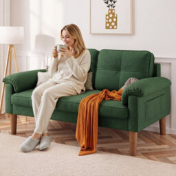 Bealife 2-Seater Sofa With Armrest And Side Pocket, Modern Fabric, 145 X 77 X 77 Cm - thumbnail 9