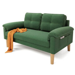 Bealife 2-Seater Sofa With Armrest And Side Pocket, Modern Fabric, 145 X 77 X 77 Cm - thumbnail 2
