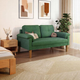 Bealife 2-Seater Sofa With Armrest And Side Pocket, Modern Fabric, 145 X 77 X 77 Cm - thumbnail 3