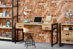 Buttercup Farm Cosmo Industrial Desk - Solid Mango Wood - L60 X W151 X H77 Cm - thumbnail 4