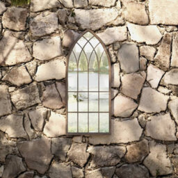 Berkfield Garden Mirror Sand 70X30 Cm Iron For Outdoor Use