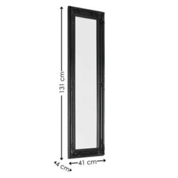 Julian Bowen Palais Black Dress Mirror, Wood Frame, Rectangular, Full Length, Freestanding, 130 X 40 X 3.5Cm - thumbnail 6
