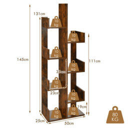 Costway 8 Tier Bookshelf Display Floor Standing Bookcase Storage Shelf For Living Room - thumbnail 2
