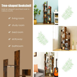 Costway 8 Tier Bookshelf Display Floor Standing Bookcase Storage Shelf For Living Room - thumbnail 8