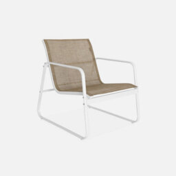 Sweeek - 4-Seater Metal Garden Sofa Set Silvi White 77X114X76 Cm - thumbnail 3
