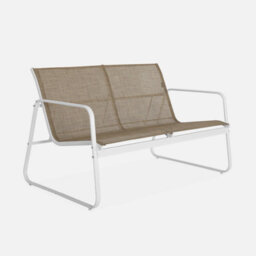 Sweeek - 4-Seater Metal Garden Sofa Set Silvi White 77X114X76 Cm - thumbnail 2