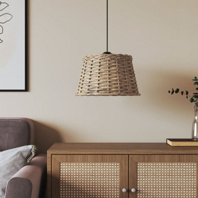 Walplus Ceiling Lamp Shade Brown 38X23 Cm Wicker - image 1