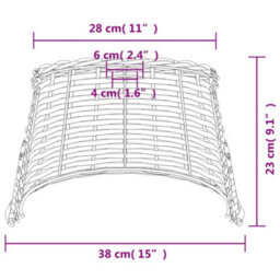 Walplus Ceiling Lamp Shade Brown 38X23 Cm Wicker - thumbnail 7