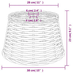 Walplus Ceiling Lamp Shade Brown 38X23 Cm Wicker - thumbnail 6