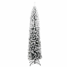 Walplus Slim Artificial Christmas Tree With Flocked Snow Green 210 Cm Pvc - thumbnail 3