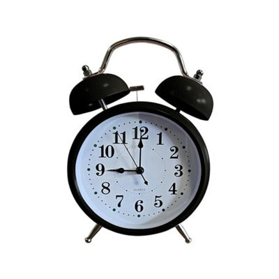 23Cm Vintage Twin Bell Retro Clock With Night Light Battery Operated Analogue Quartz Loud Alarm Clock For Bedroom - image 1