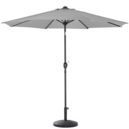 Living And Home 3M Large Rotating Garden Parasol Outdoor Beach Umbrella Patio Sun Shade Crank Tilt With Round Base, Light Grey - thumbnail 3