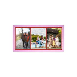 AK Frames 16X8 White Sleek Multi Photo Frame With Crimson Mount - Holds 3 Apertures (3X) 7X5 Photos - thumbnail 1