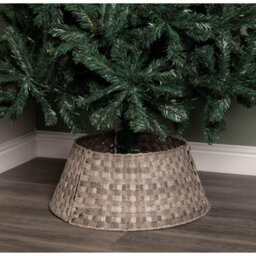 40Or58Cm Samuel Alexander Medium Kd Plastic Wicker Rattan Woven Christmas Tree Skirt In Grey - thumbnail 9