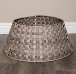 40Or58Cm Samuel Alexander Medium Kd Plastic Wicker Rattan Woven Christmas Tree Skirt In Grey - thumbnail 4