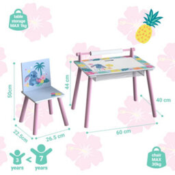 Disney Stitch Kids Table And Chair Set - Wooden Activity Table For Toddlers - thumbnail 3