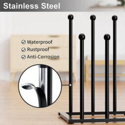 4 Pair Metal Welly Boot Stand Rack Indoor Outdoor Boots Storage Holder Organiser - thumbnail 6