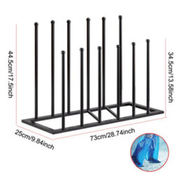 4 Pair Metal Welly Boot Stand Rack Indoor Outdoor Boots Storage Holder Organiser - thumbnail 2
