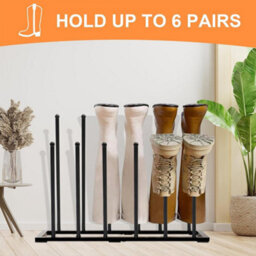 4 Pair Metal Welly Boot Stand Rack Indoor Outdoor Boots Storage Holder Organiser - thumbnail 8