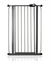 Safetots Extra Tall Narrow Metal Safety Gate Pressure Fit, 68.5Cm - 75Cm, Slate Grey, 104Cm In Height, Extra Tall Baby Gate
