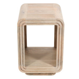 Wyld Haus Arizona Carved Natural Mango Wood Open Bedside Table - thumbnail 4