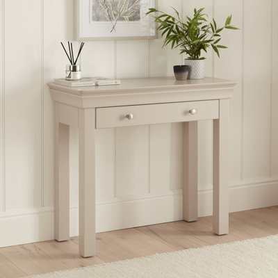 The Furniture Market Wilmslow Dove Grey Painted 1 Drawer Dressing Table Desk - image 1