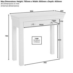 The Furniture Market Wilmslow Dove Grey Painted 1 Drawer Dressing Table Desk - thumbnail 6