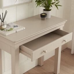 The Furniture Market Wilmslow Dove Grey Painted 1 Drawer Dressing Table Desk - thumbnail 4
