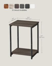 Songmics Double Side Set, Industrial Two-Level Tables For Living Areas, Chestnut Brown And Ink Black - thumbnail 2