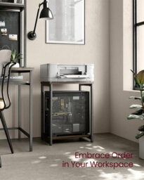 Songmics Double Side Set, Industrial Two-Level Tables For Living Areas, Chestnut Brown And Ink Black - thumbnail 5