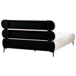 Beliani Bed Velvet Lessay 160 X 200 Cm (Eu King Size) Light Beige - thumbnail 5
