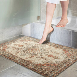 Ameha Non Slip Cashmere Rugs Living Room Bedroom Floral Pattern Door Mats (Timeless, 40X60 Cm) - thumbnail 3