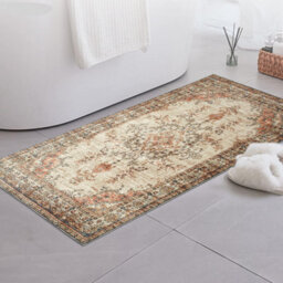 Ameha Non Slip Cashmere Rugs Living Room Bedroom Floral Pattern Door Mats (Timeless, 40X60 Cm) - thumbnail 1