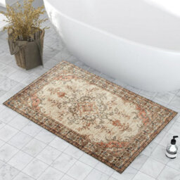 Ameha Non Slip Cashmere Rugs Living Room Bedroom Floral Pattern Door Mats (Timeless, 40X60 Cm) - thumbnail 4