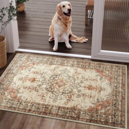 Ameha Non Slip Cashmere Rugs Living Room Bedroom Floral Pattern Door Mats (Timeless, 40X60 Cm) - thumbnail 7