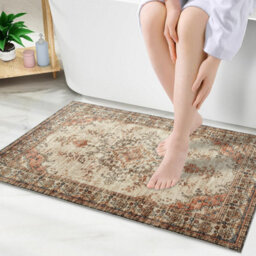 Ameha Non Slip Cashmere Rugs Living Room Bedroom Floral Pattern Door Mats (Timeless, 40X60 Cm) - thumbnail 2