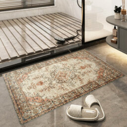 Ameha Non Slip Cashmere Rugs Living Room Bedroom Floral Pattern Door Mats (Timeless, 40X60 Cm) - thumbnail 5