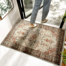 Ameha Non Slip Cashmere Rugs Living Room Bedroom Floral Pattern Door Mats (Timeless, 40X60 Cm) - thumbnail 6