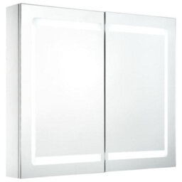 Berkfield Stylish Led Bathroom Mirror Cabinet 80X12.2X68 Cm - thumbnail 1