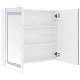 Berkfield Stylish Led Bathroom Mirror Cabinet 80X12.2X68 Cm - thumbnail 5