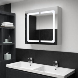 Berkfield Stylish Led Bathroom Mirror Cabinet 80X12.2X68 Cm - thumbnail 2
