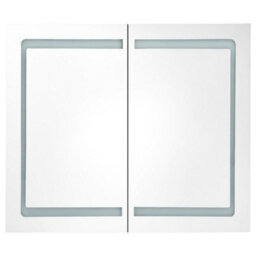 Berkfield Stylish Led Bathroom Mirror Cabinet 80X12.2X68 Cm - thumbnail 3