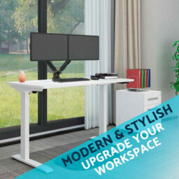 Dellonda White Electric Adjustable Office Standing Desk, Quiet & Fast 1200X600mm - thumbnail 4