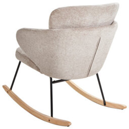 Beliani Rocking Chair Viken Fabric Taupe - thumbnail 5