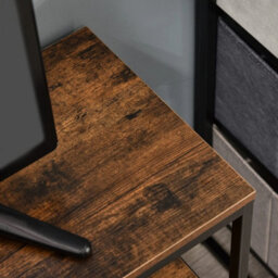 Brown Tv Console Cabinet With 2 Foldable Linen Storage Drawers - thumbnail 6